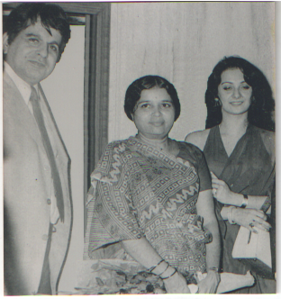 Chairperson, Central Social Welfare Board Vidyaben with Dilip Kumar and Saira Banu in 1995